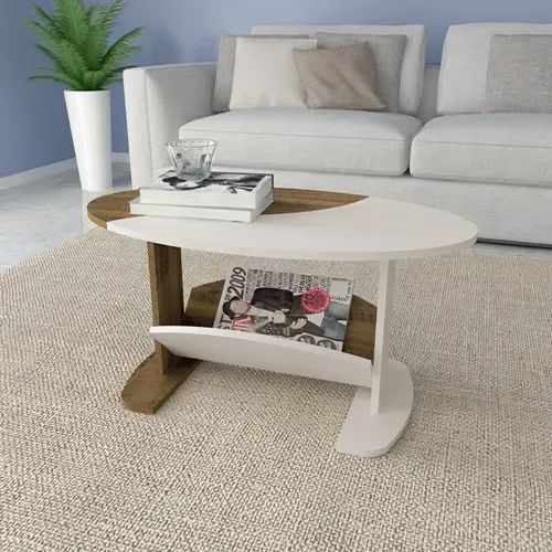 Mesa de Centro Isis Pinho Off White Artely - Entrega Rápida! 