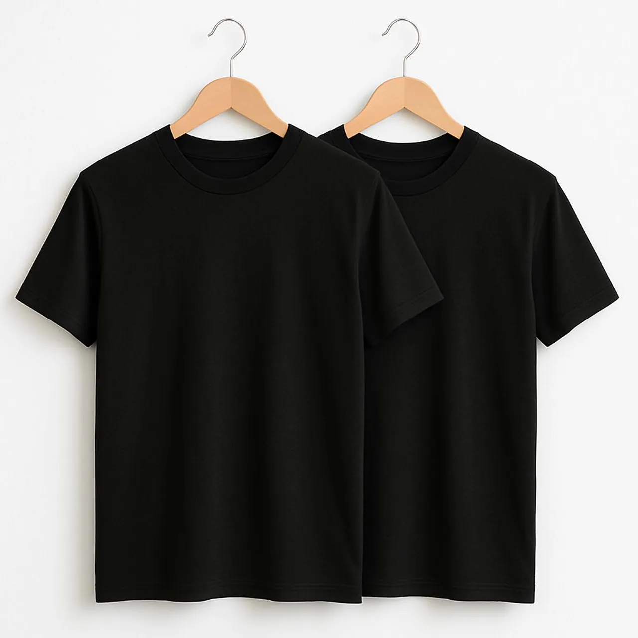 Kit 2 Camisetas Básicas Preta - Unissex