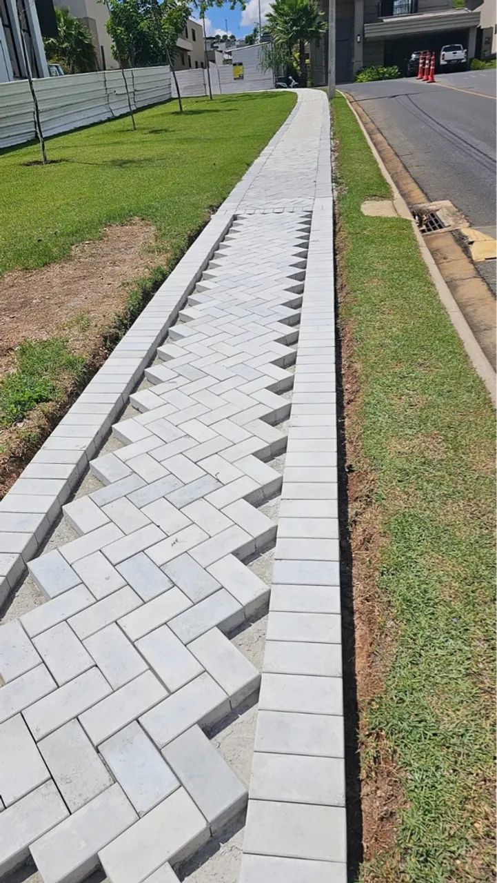 Paver dormido, Piso drenante, Tátil, meio fio