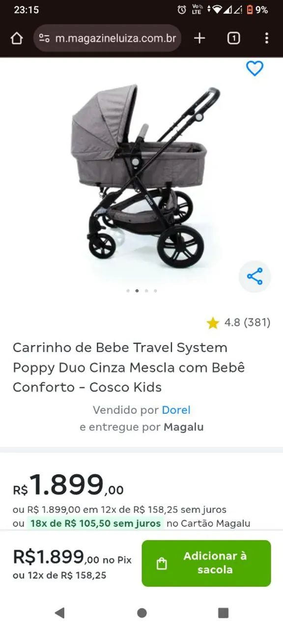Carinho Moisés + Bebê conforto  - Foto 5