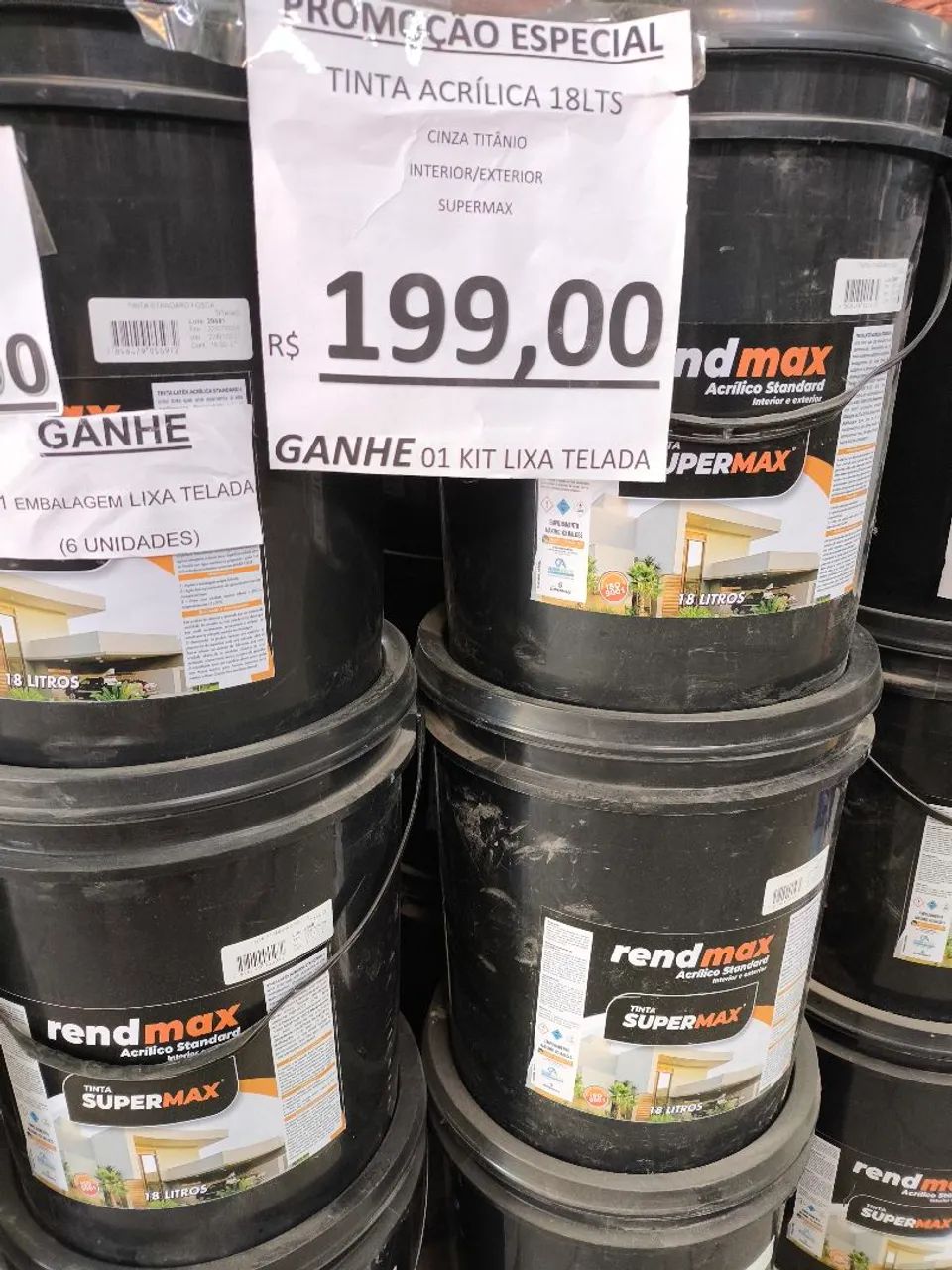 Tinta Acrílica 18L Cinza Titanium R$159,90 pix