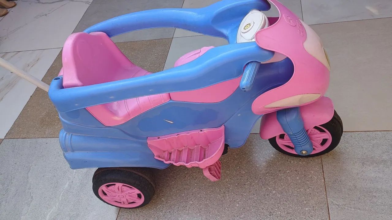 Motocicleta Infantil Rosa e Azul