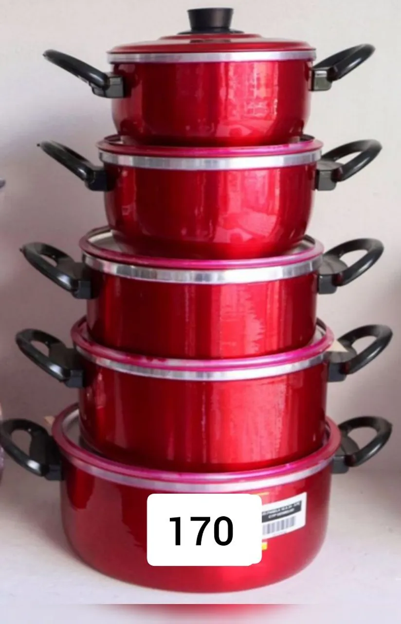 Kit de Panelas Vermelhas 5 Peças