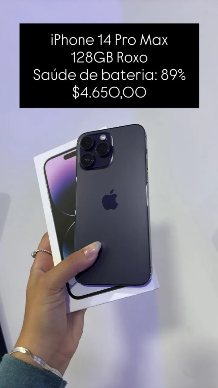 IPhone 14 Pro Max Preto 128Gb Saúde de bateria 87% | Loja Física