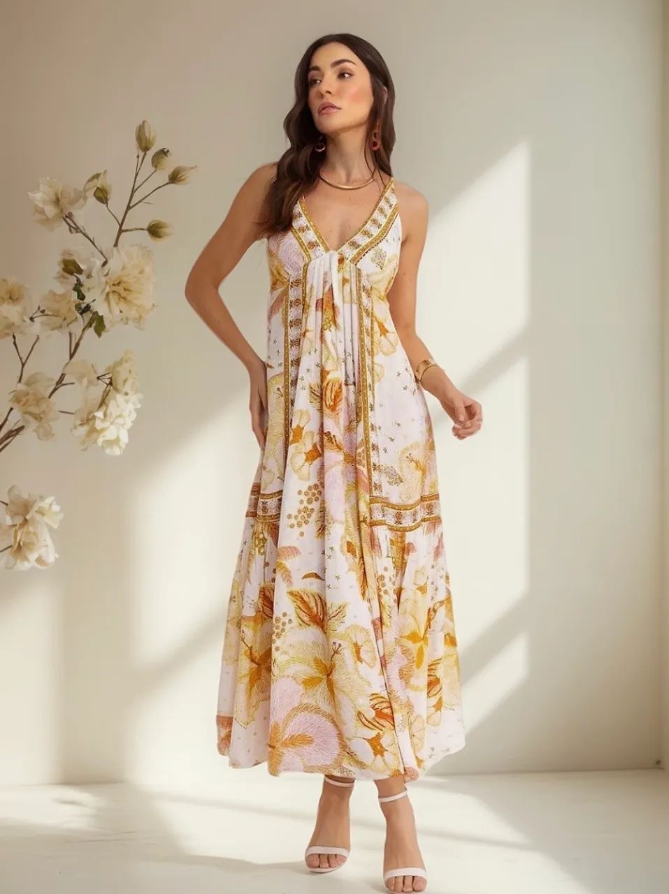 Vestido Farm ilha de flor 