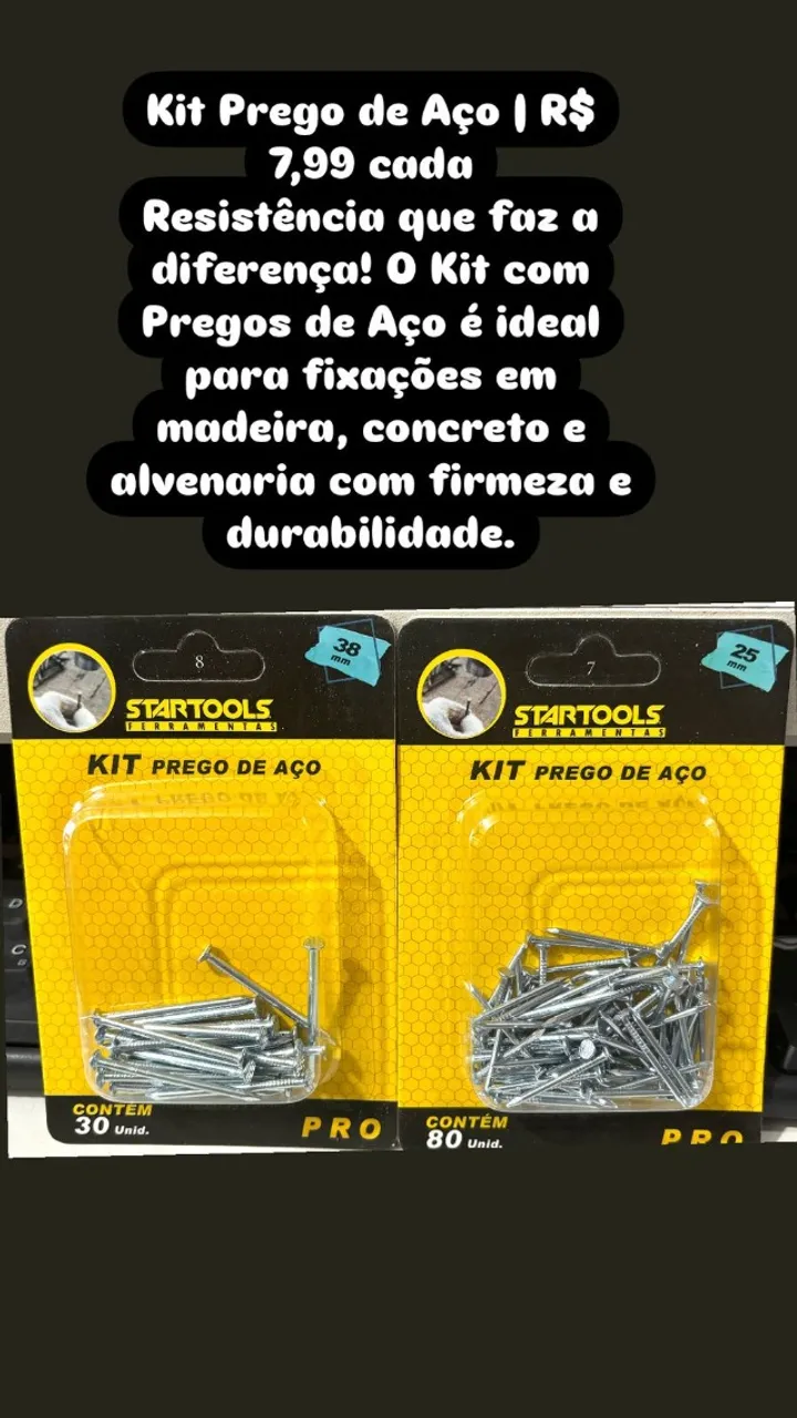 Kit Prego De Aço 38 e 25mm