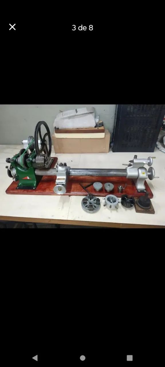 Torno de Bancada Antigo funcionando de 1920