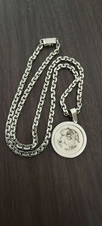 Corrente de ouro com pingente 48g 70cm - Foto 2