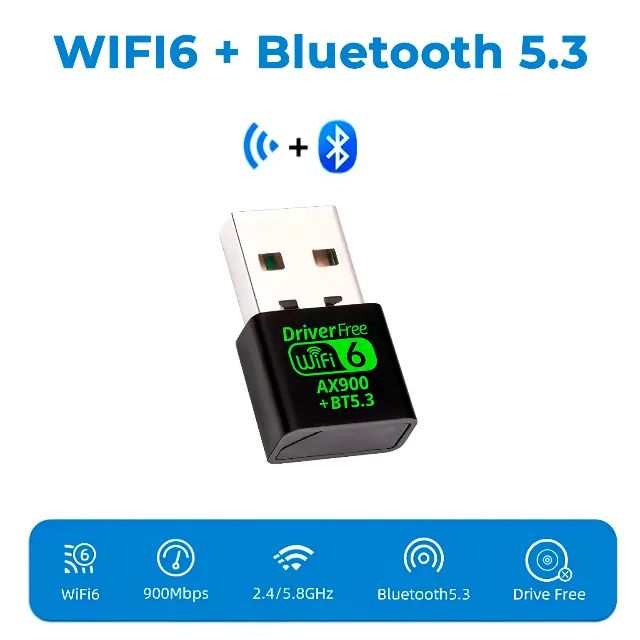 Adaptador Sem Fio Wireless Wifi 6 AX900 Dual Band 2.4G 5G + Bluetooth 5.3 para PC Notebook - Foto 3