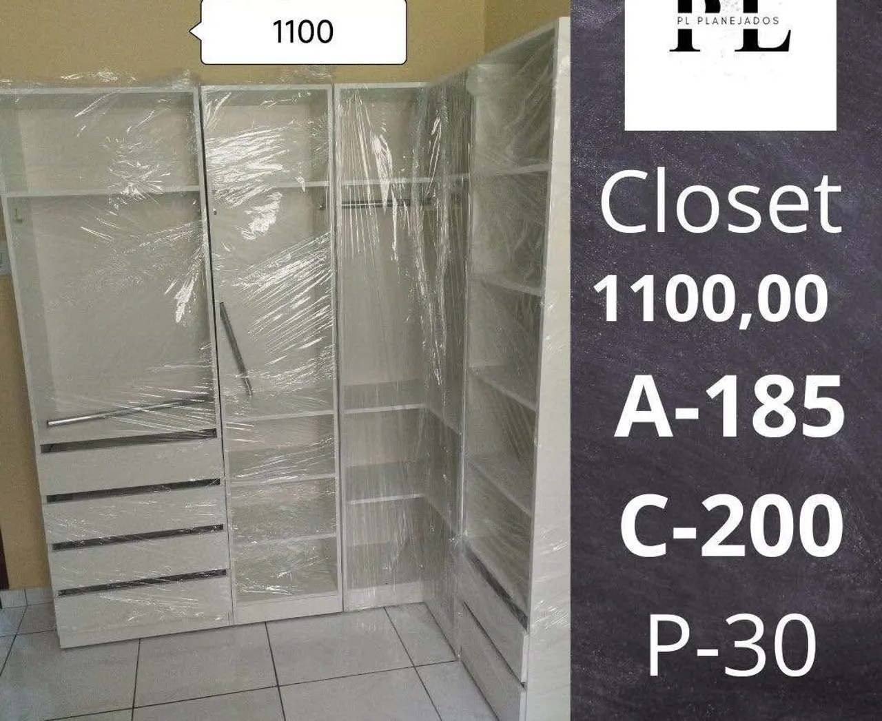 Closet L com fundo