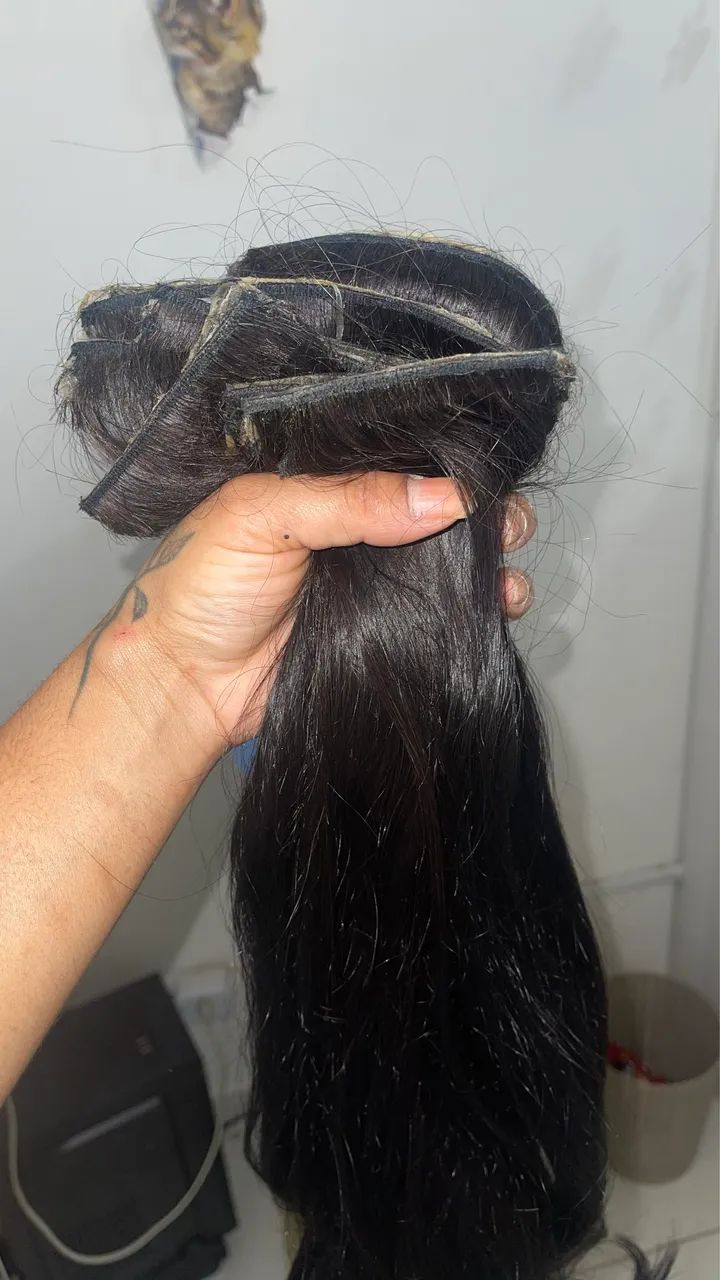 Cabelo vietnamita humano 60 cm 270g  todo na fita adesiva 