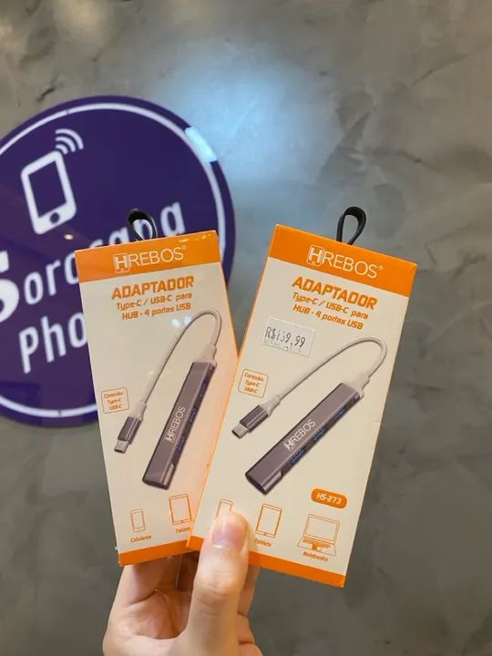 Adaptador USB-C para HUB 4 Portas - Novo
