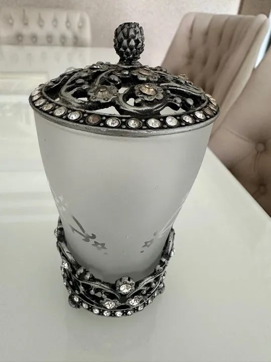 Kit de Saboneteira e Porta Algodão/Cotonete Decorativo - Foto 4