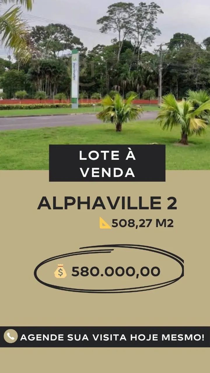 Lote Alphaville 2,  508m2  em Ponta Negra - Manaus - AM - Foto 3