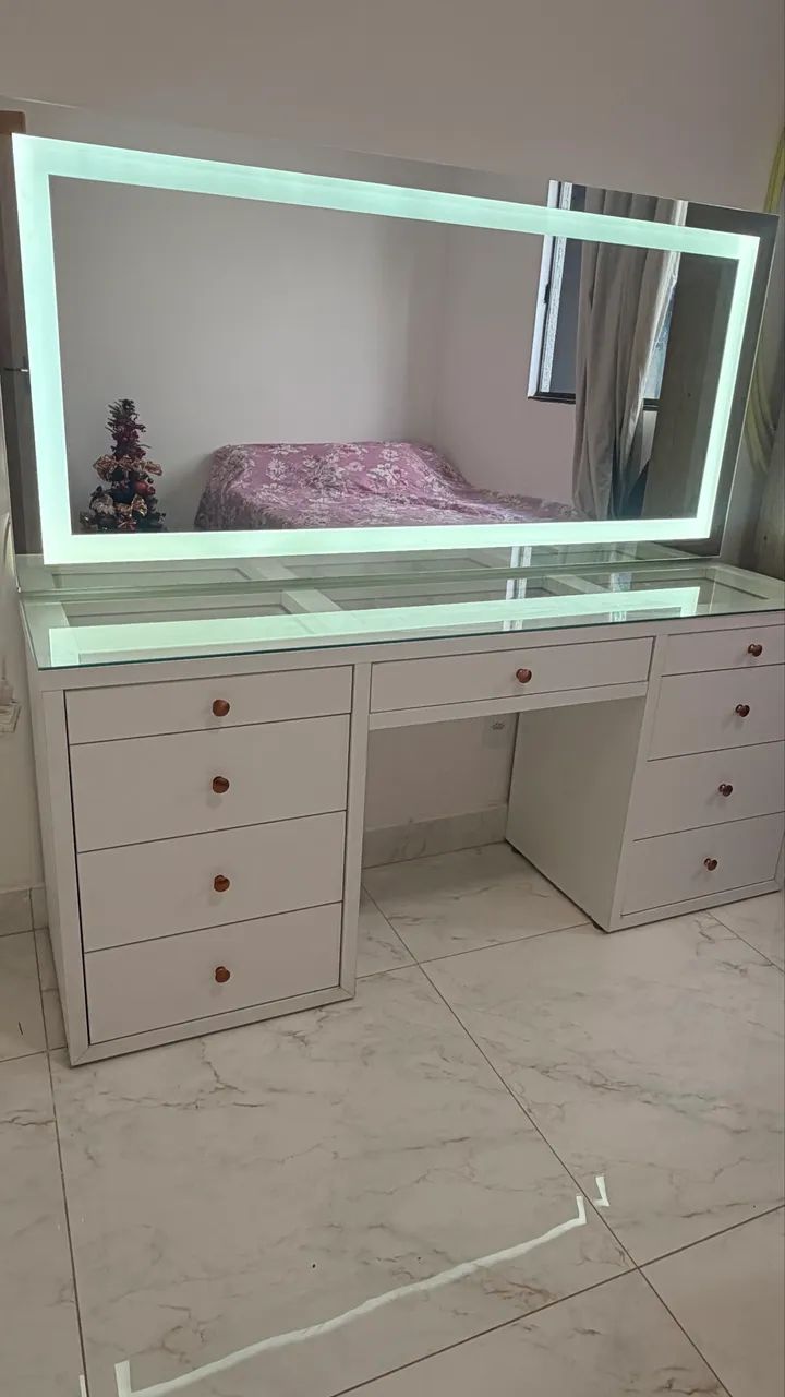 PENTEADEIRA CAMARIM PLANEJADA COM ESPELHO E LED  - Foto 4
