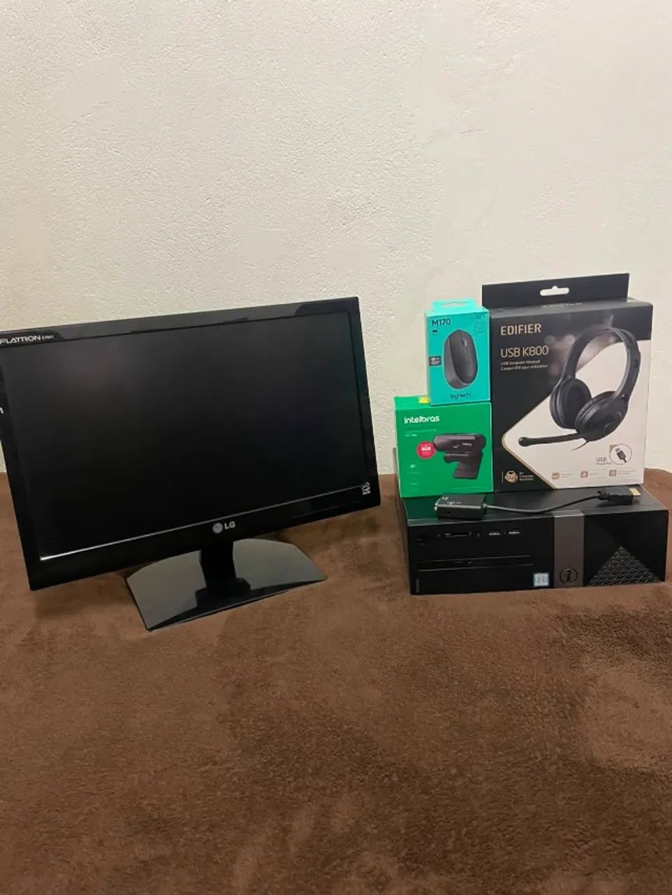 PC Completo Dell i3 7100, 8GB RAM + Headset + Mouse sem fio + Webcam