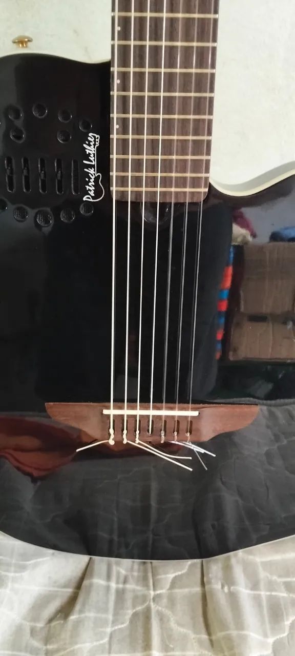 Violão Patrick luthier sete cordas Menos de um ano de uso Ano 2025 preto/ Black piano 
