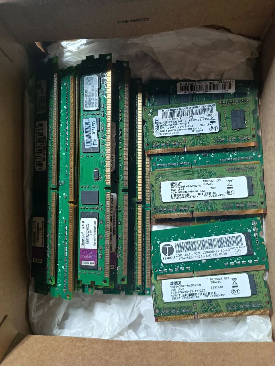 Lote Memórias RAM DDR3 2GB - Desktop e Notebook