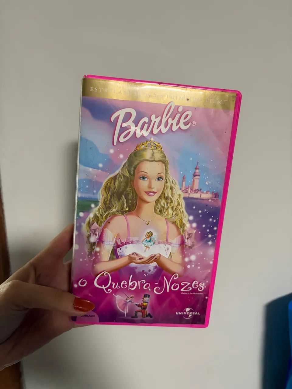 Fita VHS antiga Barbie quebra nozes