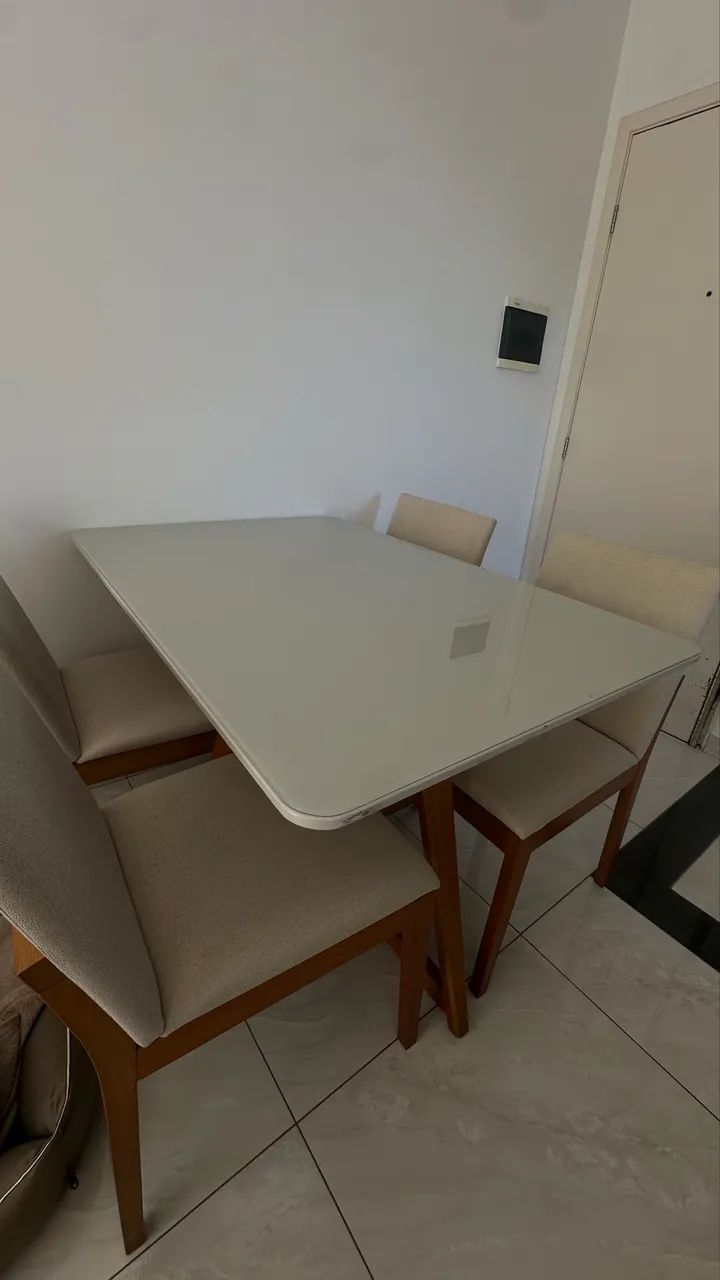 Mesa bege 120x80 - Madeira maciça  - Foto 2