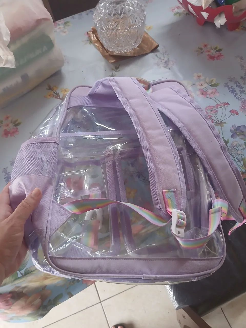 Mochila Lilás Transparente  - Foto 2