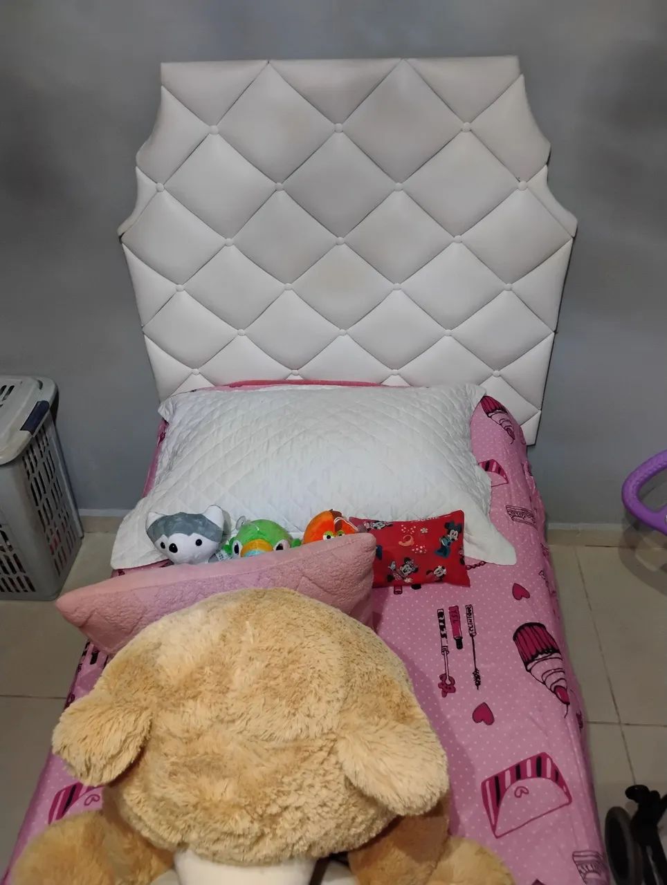Cama de solteiro com baú com cabeceira  - Foto 4
