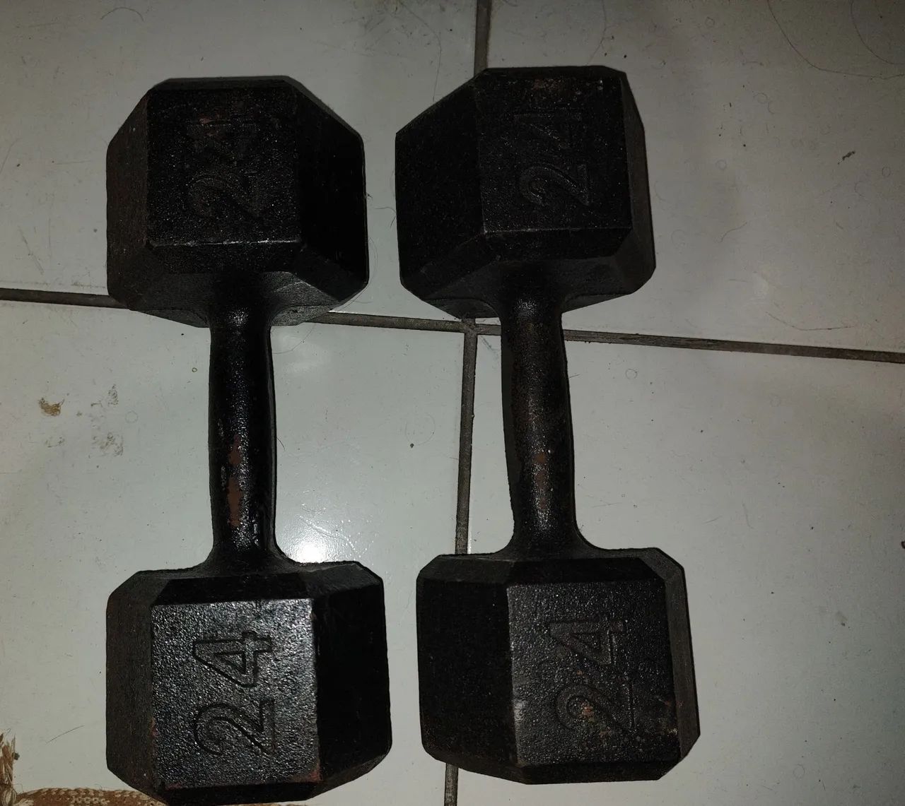 Par de halteres sextavado 24kg