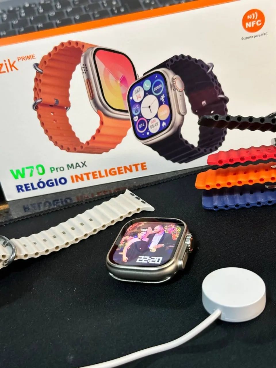 Smartwatch W70 Pro Max 49mm + Caixa + Várias Pulseiras | Perfeito