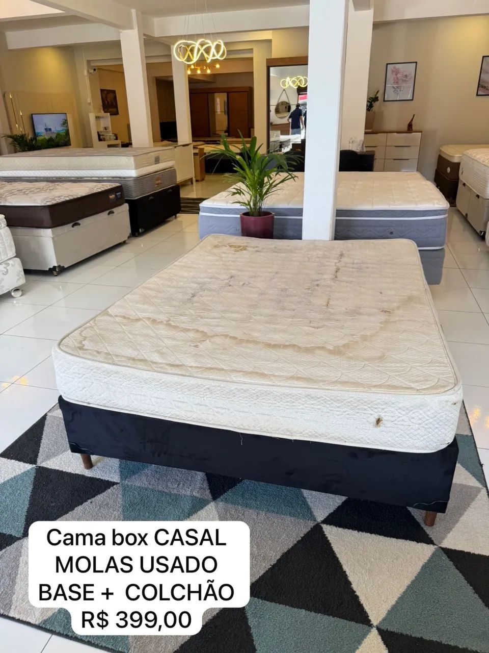 Cama de Casal USADA BASE + COLCHÃO MOLAS - Entrego!  - Foto 3