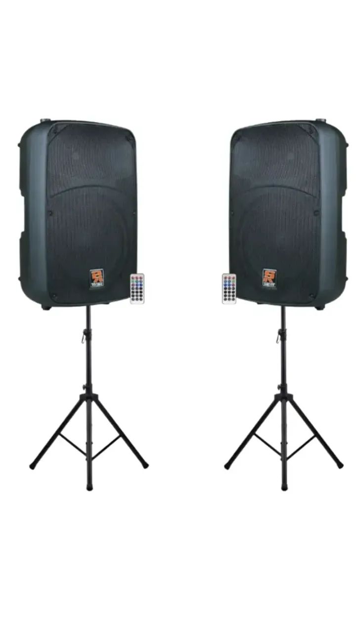 Kit 2 Caixa Ativa 12' Staner Sr212a 200W - Com USB e Bluetooth + Tripe