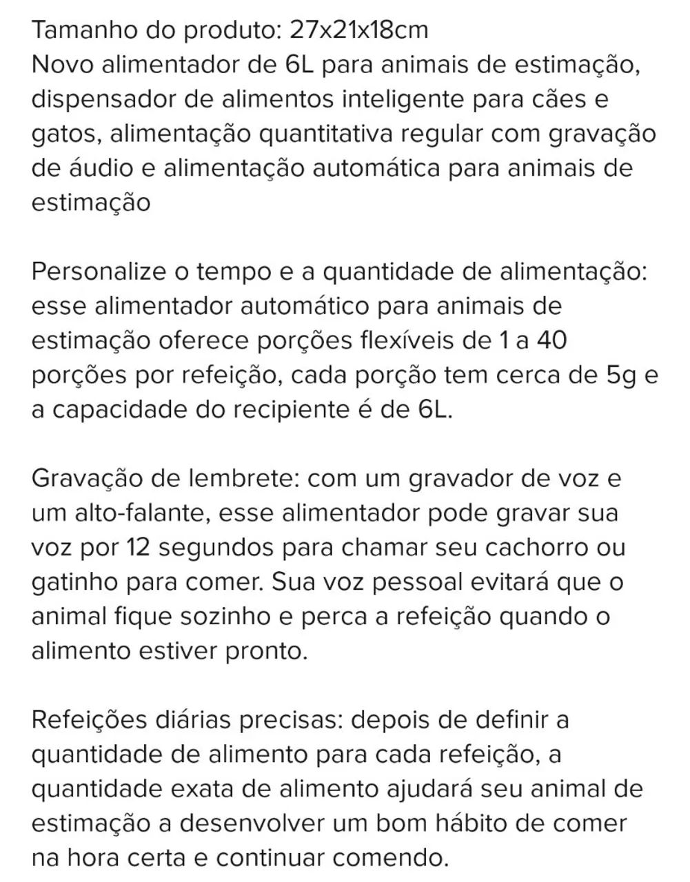 Alimentador automático para Pet 6 litros - Foto 5