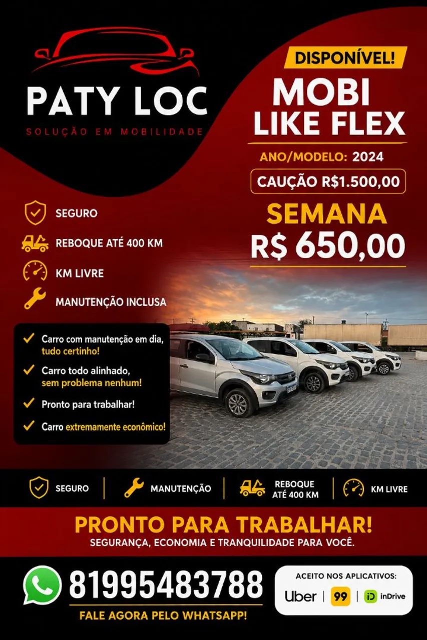 Locação de carro para Uber 99pop inDrevi 
