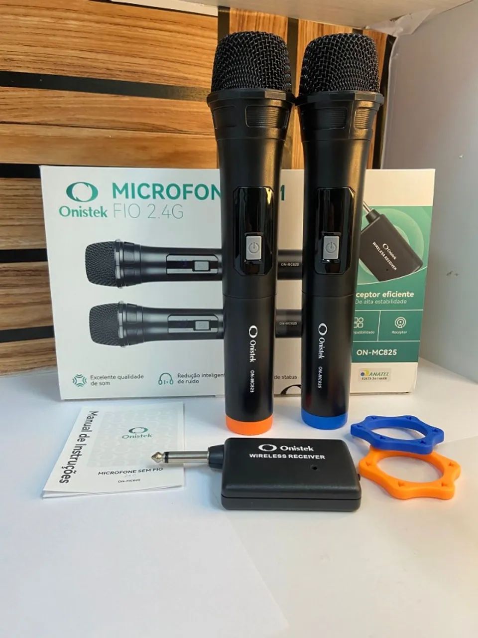 Microfone sem Fio Duplo Onistek com Receptor ON-MC825 - Foto 3