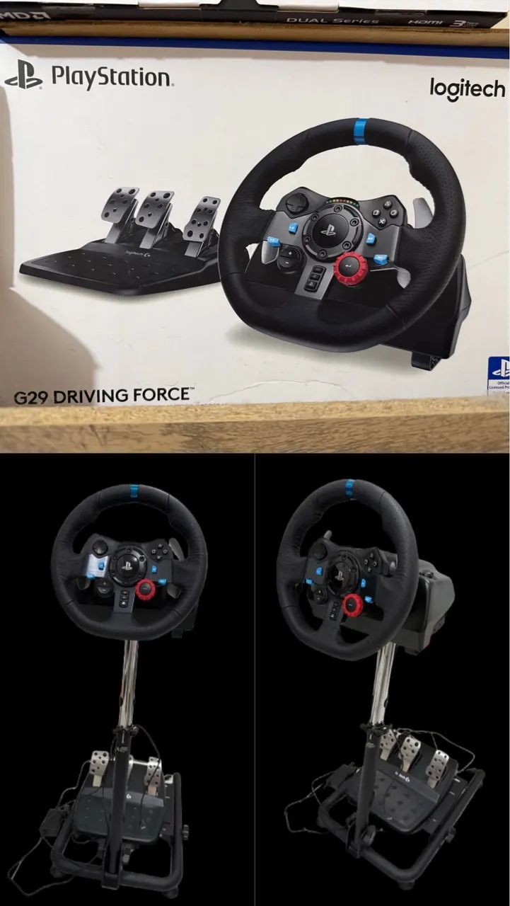 Volante Logitech G29 Driving Force + Cockpit para PS5, PS4, PS3 e PC
