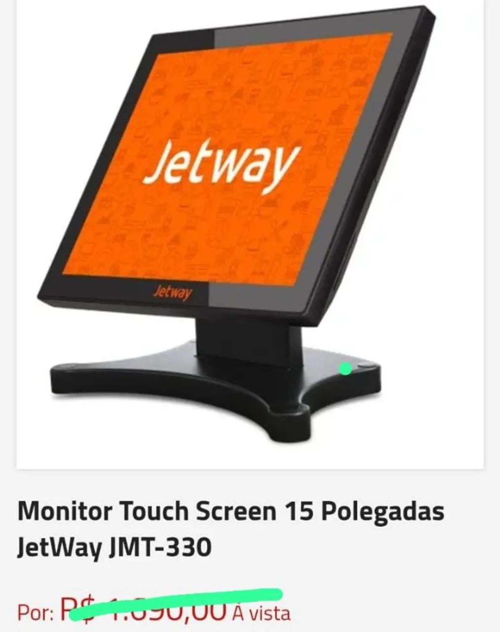 Monitor Jetway 15 polegadas touch scren 