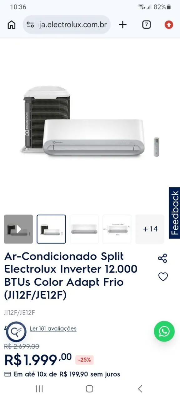 Split ELETROLUX LACRADO 12.000btu