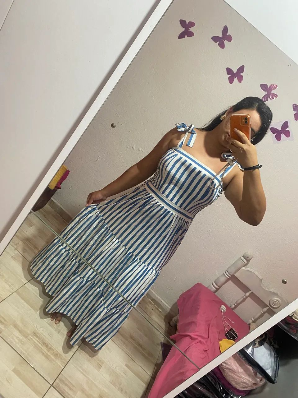 Vestido longo azul 