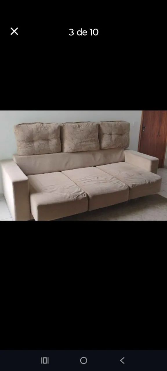 SOFÁ 3 LUGARES, TRANSFORMA EM CAMA  - Foto 2