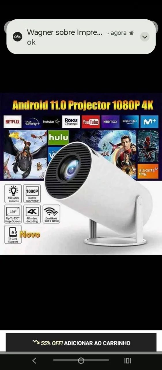Projetor HY300 smart 4K