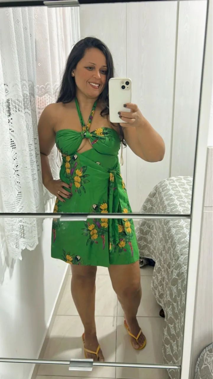 Vestido Farm verde estampado p - Foto 2