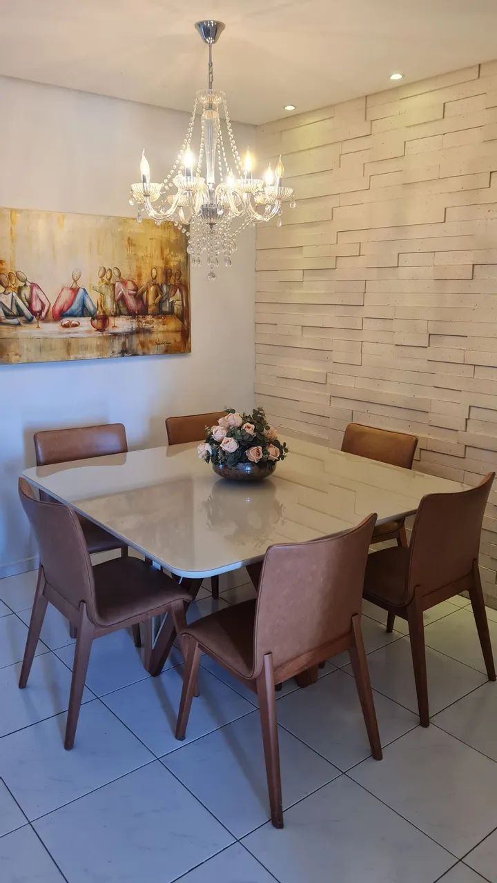 Mesa Vidro Branco Sala de Jantar - Foto 2