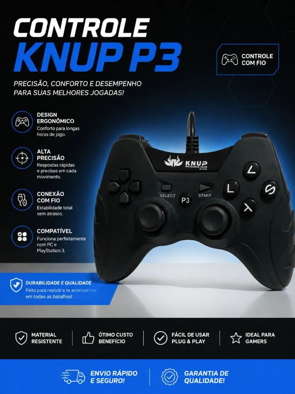 Controle de ps3 Da Knup
