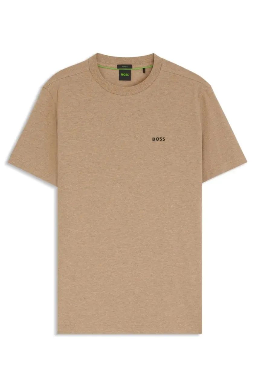CAMISETA DE AJUSTE REGULAR EM ALGODÃO ELÁSTICO COM LOGO BOSS - Foto 3
