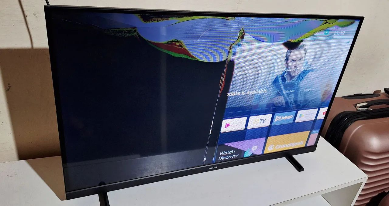 Smart Tv 32" Philips (com tela quebrada) mas Funcinando  - Foto 2