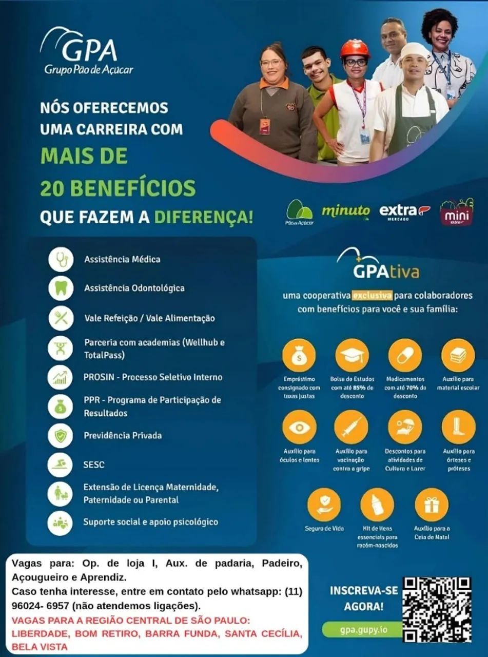 Vaga para Região Central de SP