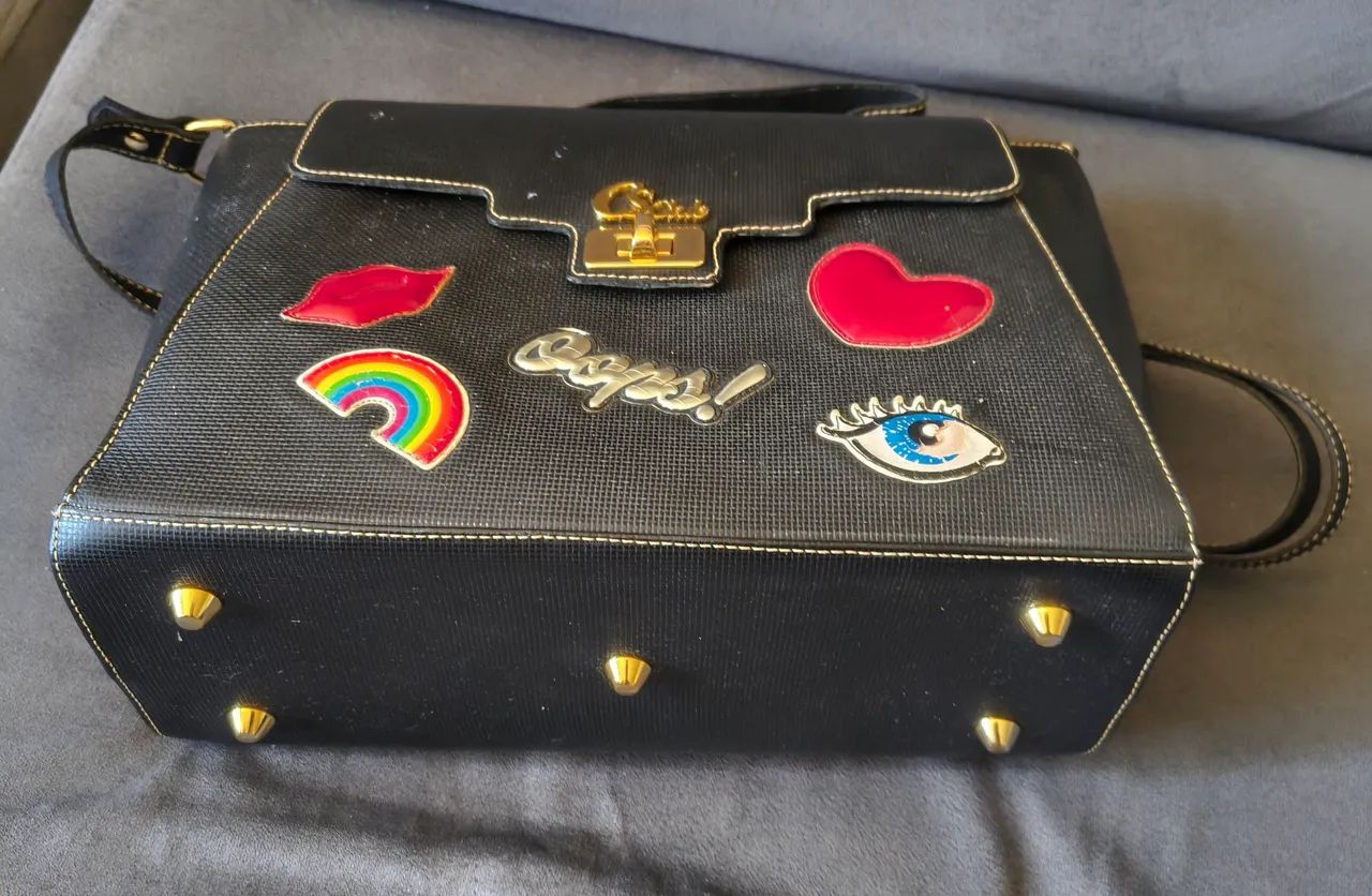 Bolsa Preta couro Carmen Steffens  - Foto 3