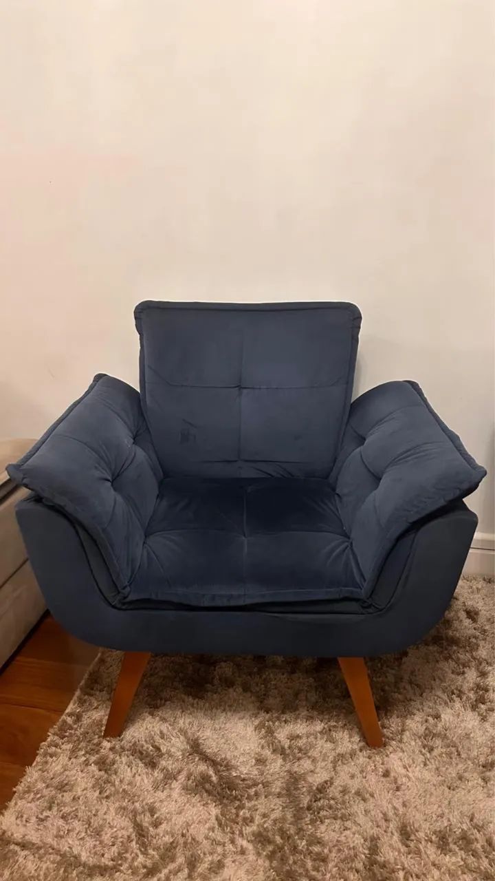 3 x Poltronas decorativas em suede