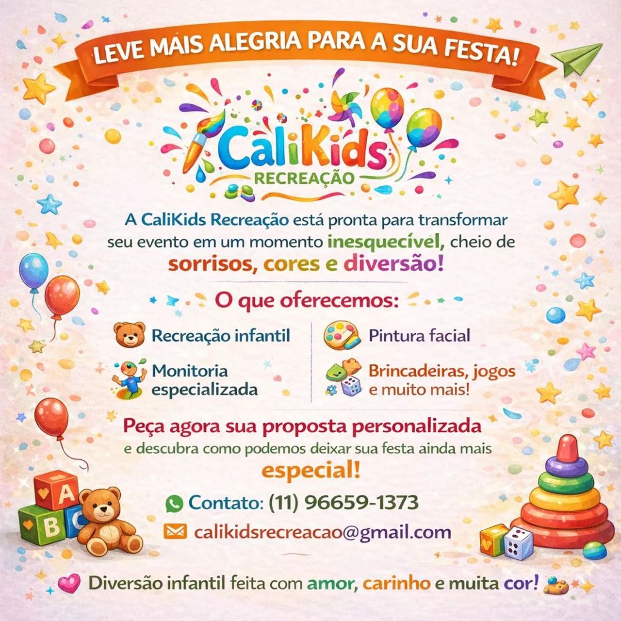 CaliKids Recreação Infantil para festas e eventos  