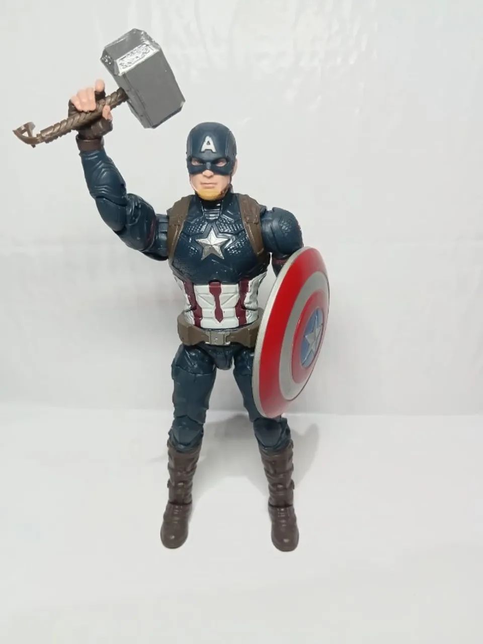 Capitão america endgame ultimato marvel legends com mjolnir
