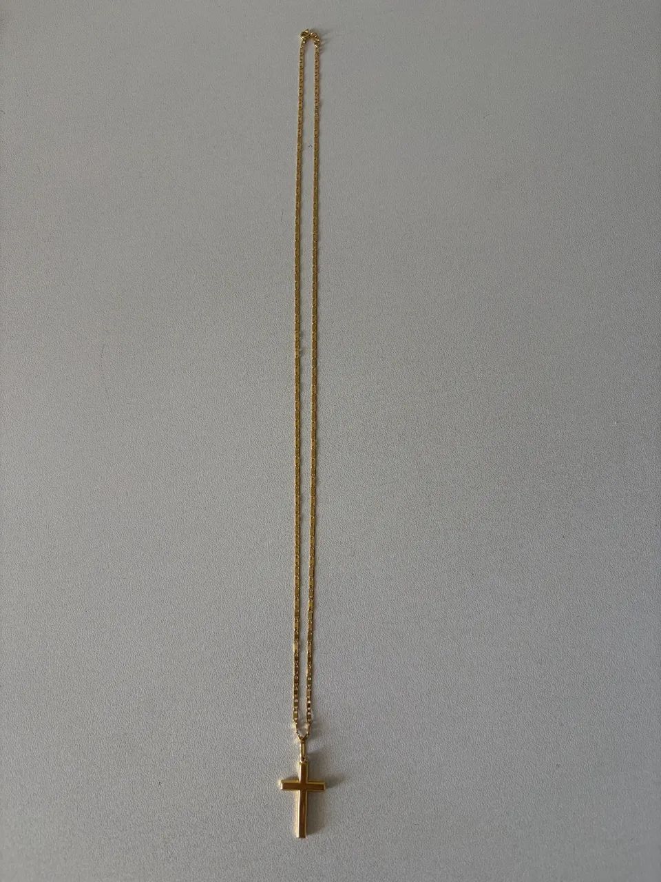 Cordão de ouro 18k, 56cm, com pingente em cruz - Foto 2